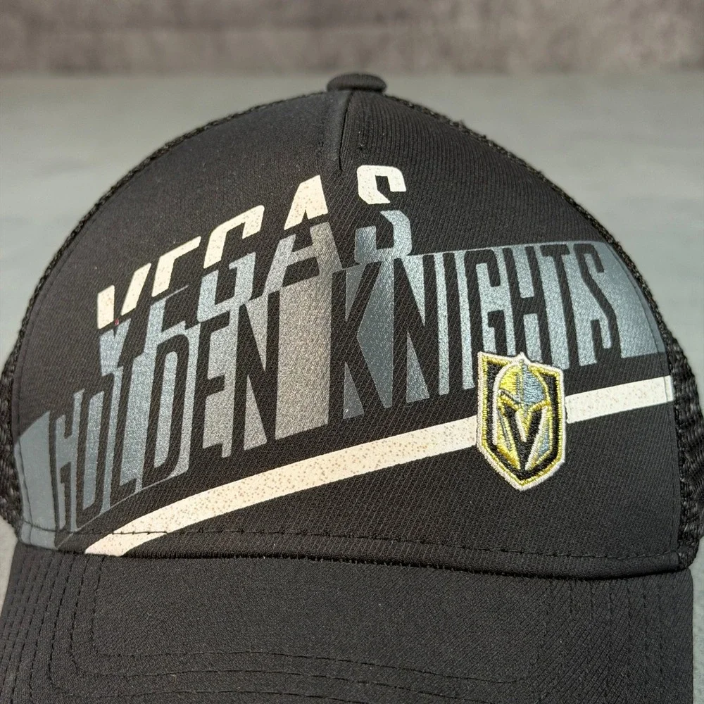 Adidas Vegas Golden Knights NHL Trucker Hat Black Mesh Snapback‎ Cap One Size